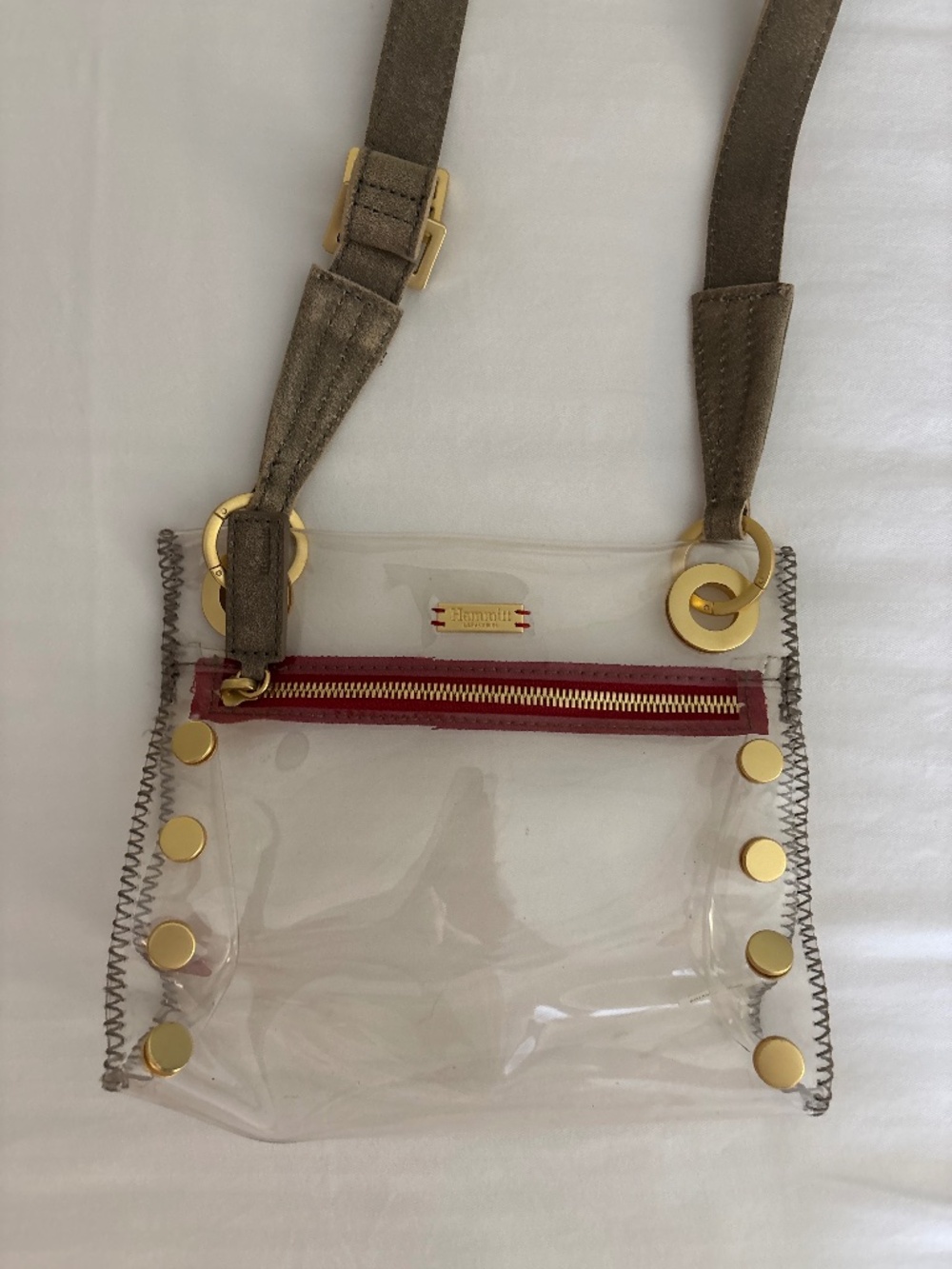 Hammitt Clear Small Tony Crossbody Bag with Gold Hardware